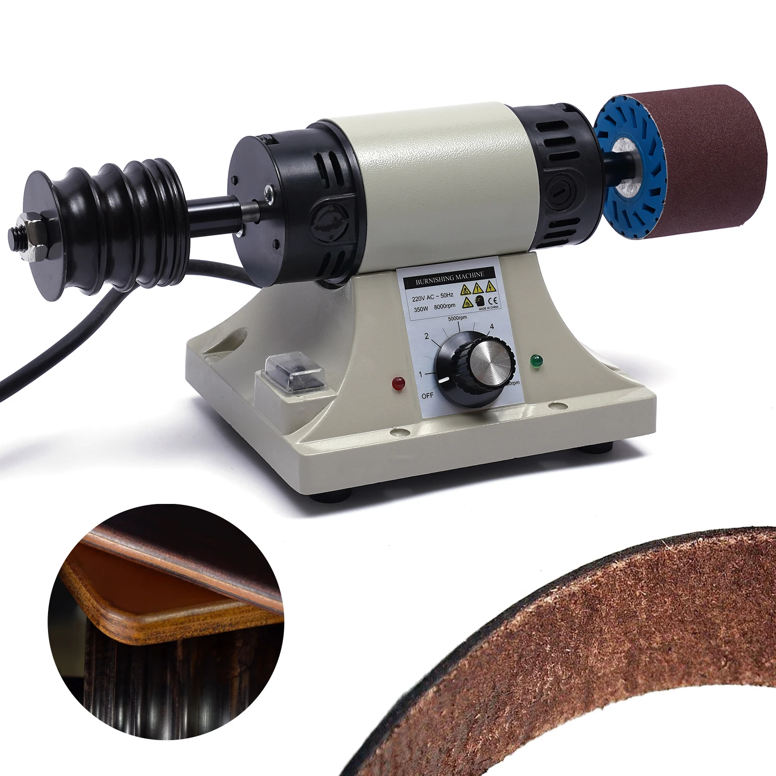 Machine électrique de brunissage du cuir, polisseuse, rectifieuse, outil de broyeur, brunisseur de haute qualité 350W 220V