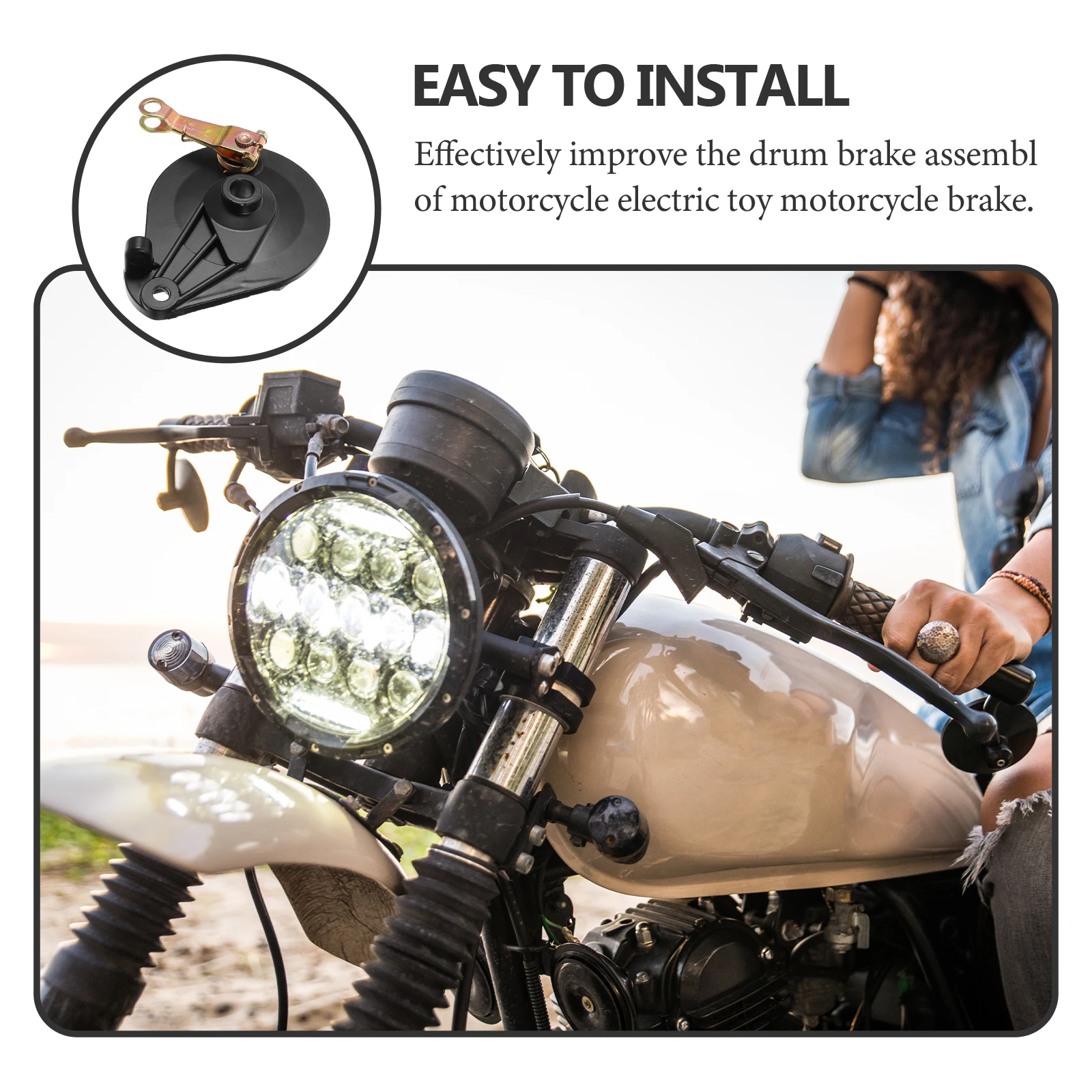 

Rear Drum Assembly Durable Brake Cover For Motorbike Electric Motorcycle Wear-Resistant Compact Design Safe Motorcycle Accessory