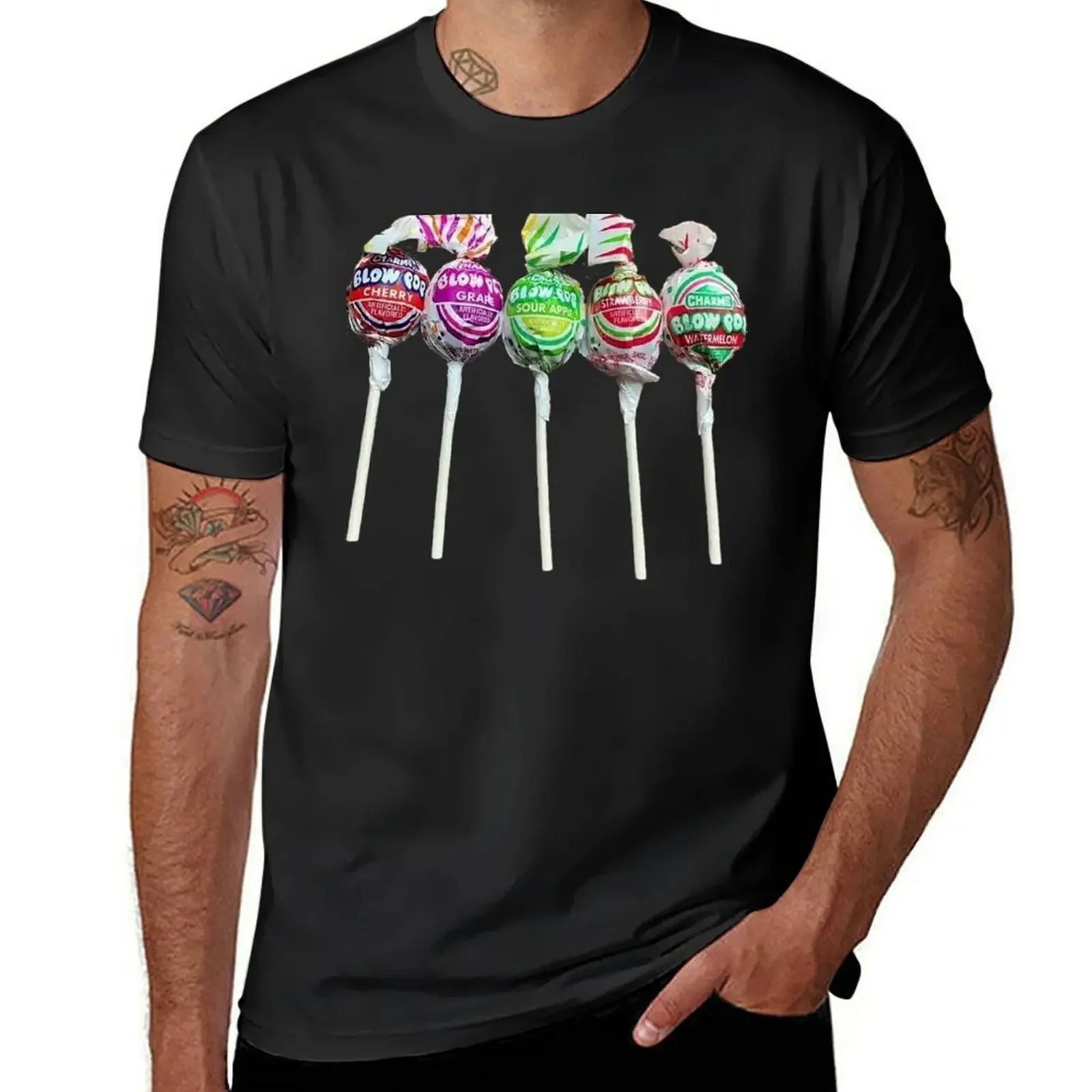 blow pop candy, gum, favorite, 1980s, photograph, cherry, watermelon, grape, sour apple, strawberry T-Shirt