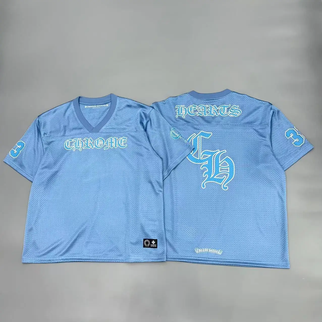 

2024 Summer New Sle Streetwear Cotton Ice Hoey T-irt ort Sve Me Letter Print Blue Sports orm for Men And Women