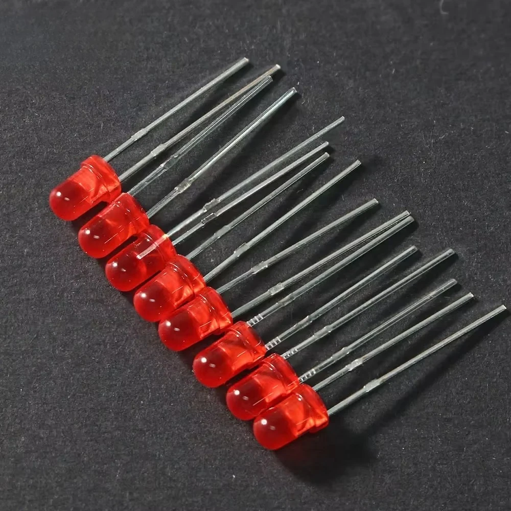 50/100/200PCS 3MM Super Bright Red LED Diode F3 Red Light Emitting Diodes for Diy Electronic Component Kit