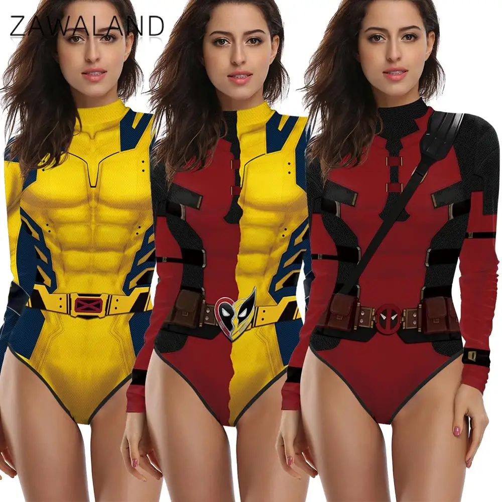 [You\'re My Secret] Cosplay Wolverine Superhero Deadpool Costume Halloween Zenti James Howlett Party Women Bodysuits Jumpsuits