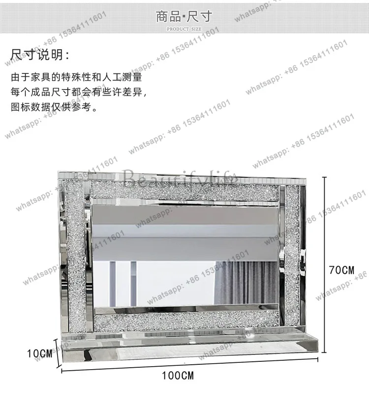 8European Modern Light Luxury Home Bedroom Dresser Makeup Mirror Desktop Makeup Mirror 2337