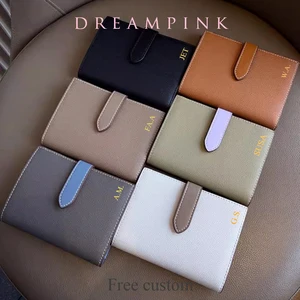 Luxury EPI Leather Travel Passport Wallet Fashion Custom Name Credit Card Holder Personalize Initials Female Trave lWallet