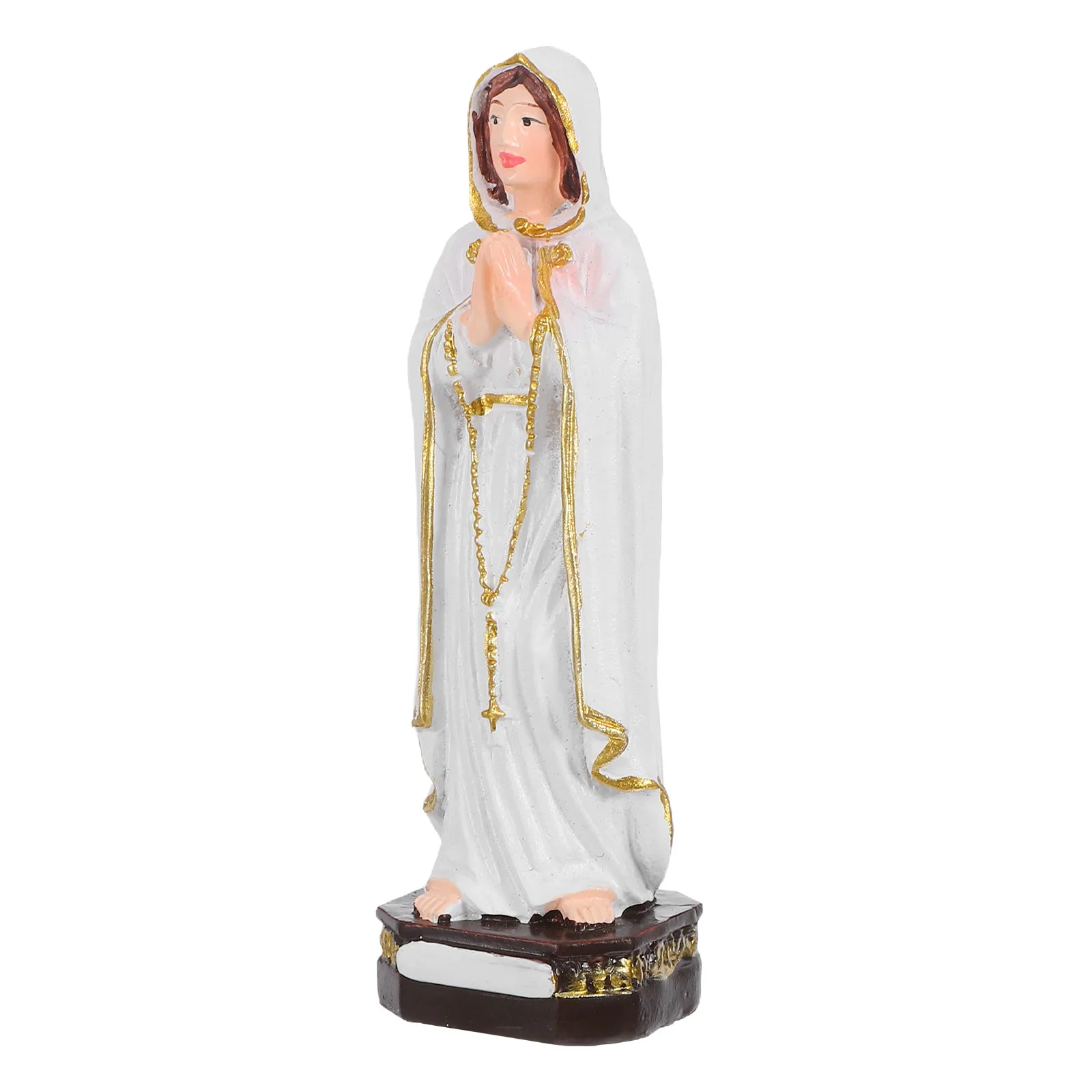 3 Inch Virgin Mary Statue Resin Holy Statue for Living Room Entryway Garden Indoor Outdoor Sacred Sculpture Catholic Faith Decor