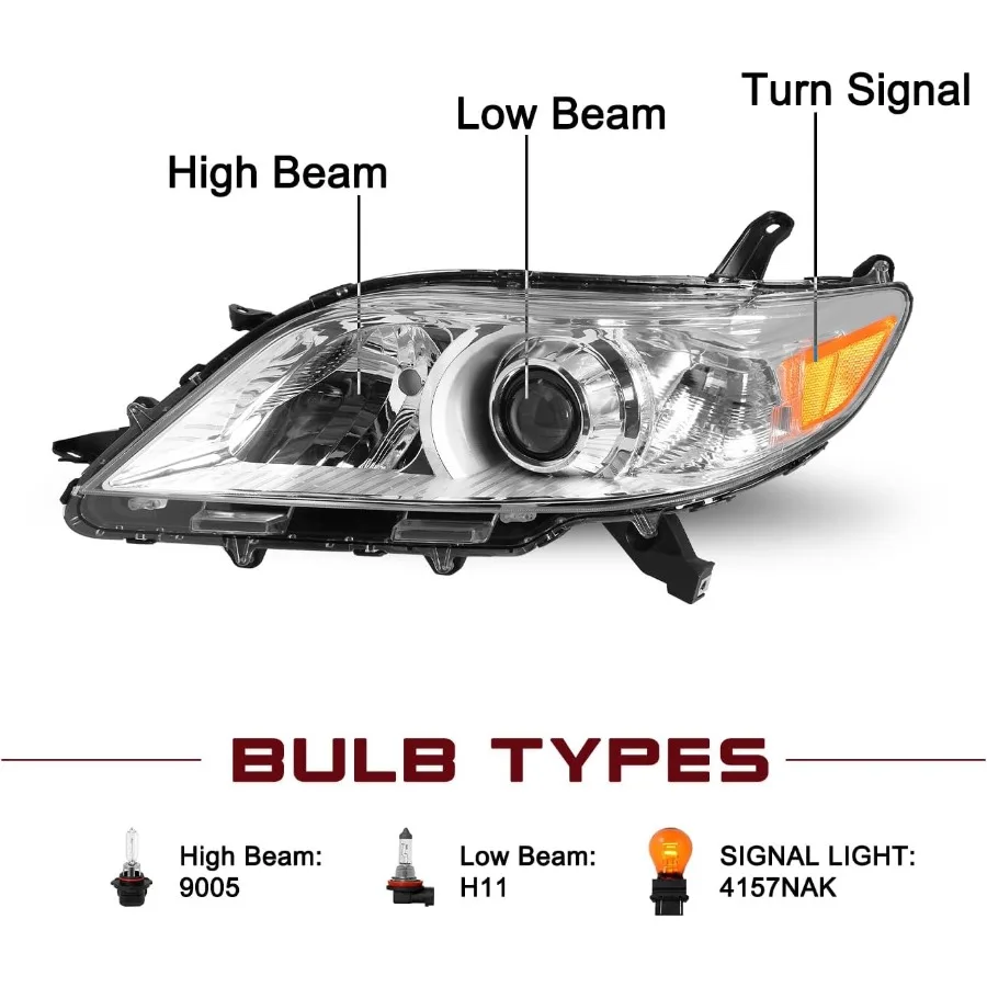 مجموعة مصابيح الهالوجين W O LED DRL مصممة لسيينا 20112020 مع مبيت من الكروم وعاكس كهرماني مثالي للتعزيز #2