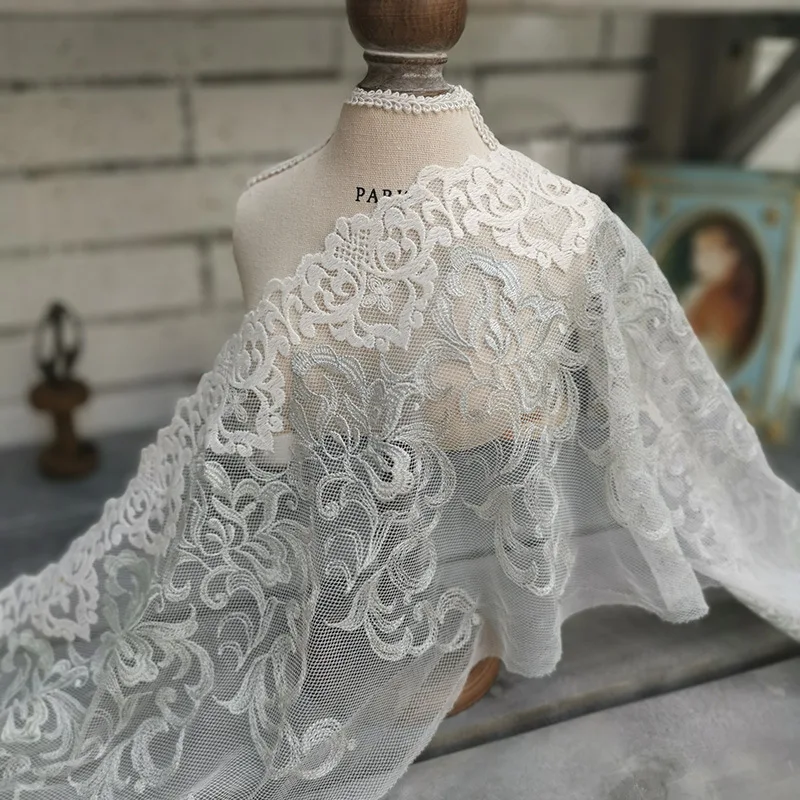 2 metri 22cm di larghezza filato di maglia ricamo pizzo accessori di abbigliamento fai da te turbante abito da sposa materiale abito accessori di decorazione