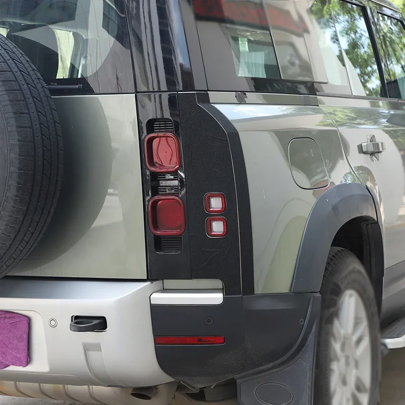 For Land Rover Defender 90 110 130 2020-2024 PVC Black Car Rear fog lamps Trim Stickers Car Accessories