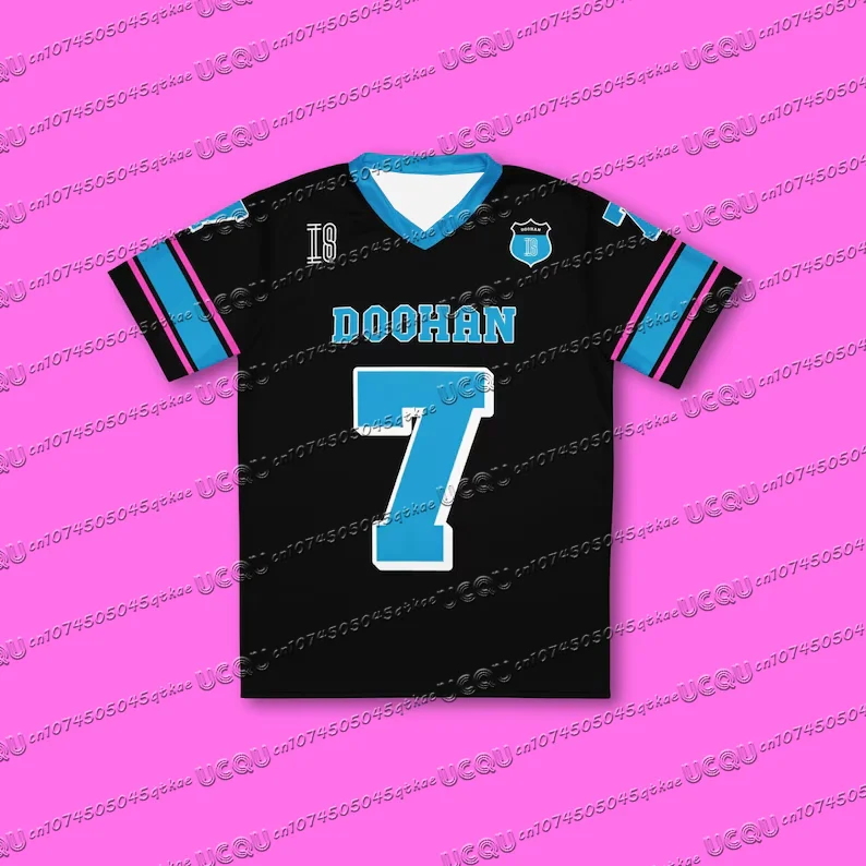 Men's 3D Print V-Neck Short Sleeve T-Shirt Summer Graphic Doohan 7 Football Jersey  Sport Women's T-Shirt