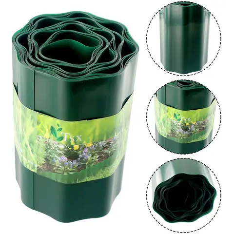 Imitation Stone PP Plastic Garden Grass Lawn Edge Border Fence Path Flexible Lawn Edging Border Garden Ground Fence