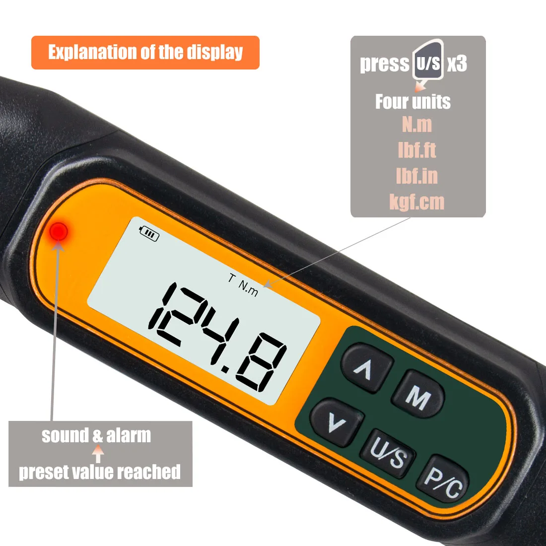 1/2 135 200 340Nm Digital Torque Wrench Car Repairing Tool with Buzzer & LED Notification, 3rd New Gen High Precision