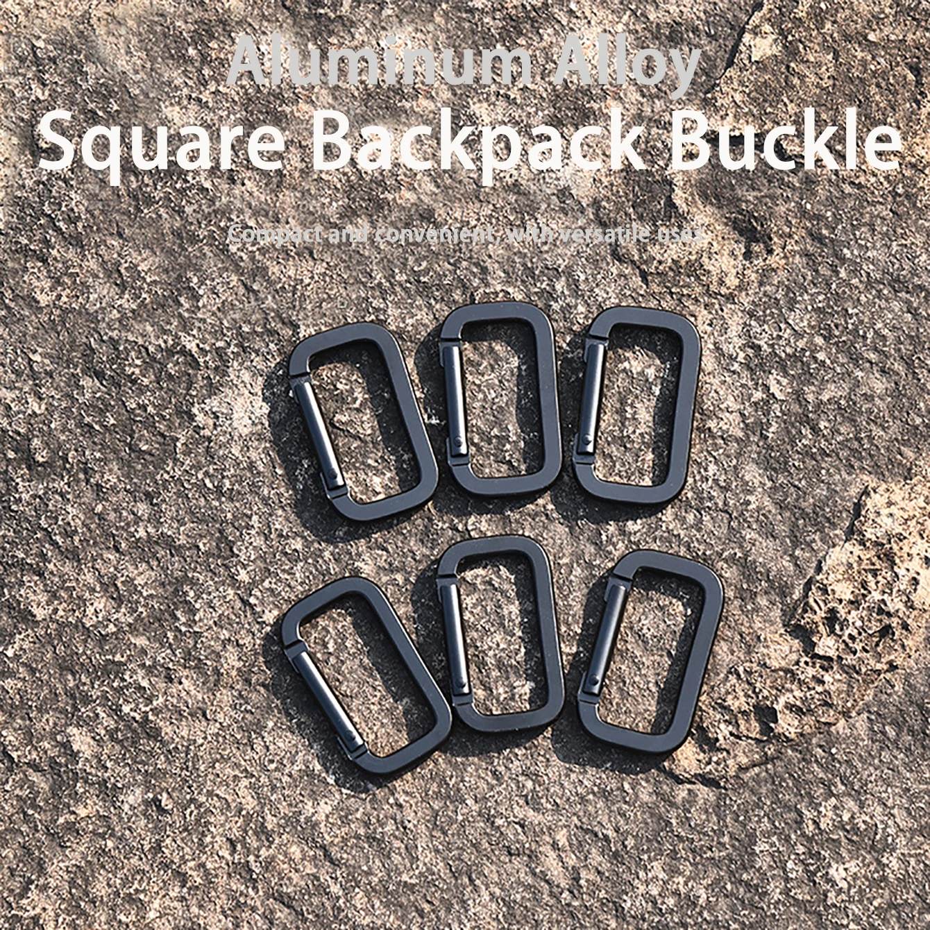 5/8/10/12Pcs Square Aluminum Alloy Carabiner Backpack Buckle Multifunctional Outdoor Camping Hiking Hook Keychain Accessory