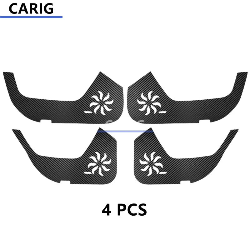 For HONGQI HS7 19-22 Door Anti-kick Sticker Modified Carbon Fiber Pattern Interior Car Film Accessories Modification