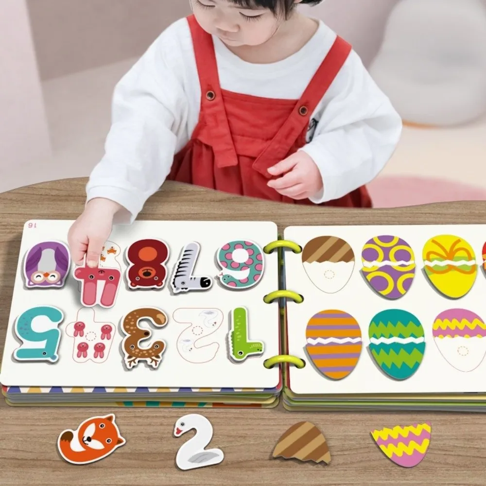 몬테소리 조기 교육 장난감 자체 조립 매칭 게임 후크 앤 루프 스티커 책 교육 자료 감각 발달