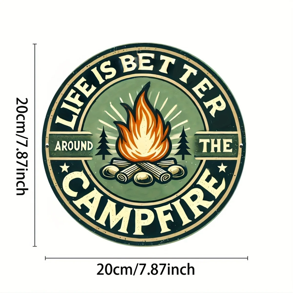 1pc Aluminum Campfire Sign 8x8 Inch - Waterproof, No Fade, Rust-resistant, Durable Metal Wall Art - Vintage Outdoor Life Enthusi