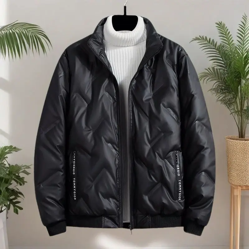 

Новая мужская зимняя легкая куртка из белого утиного пуха – мягкая на ощупь, с воротником-стойкой, повседневная, модная, универсальная