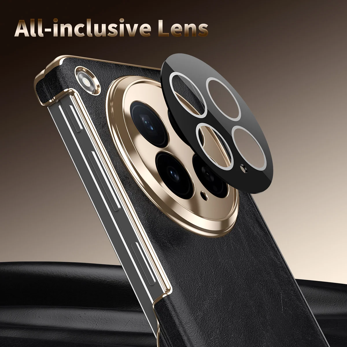Advanced Oil Wax Texture Leather Phone Case, For OPPO Find N6 Central Hinge All Inclusive Lens Protection Bracket Cover