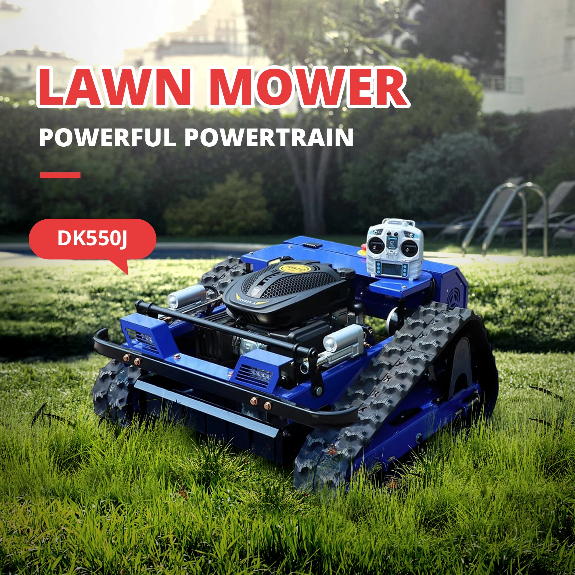 

550mm Remote Control Lawn Mower 4WD Brush Cutter for Slopes Hills Weeds Pasture Orchard Grass Cutting Machine