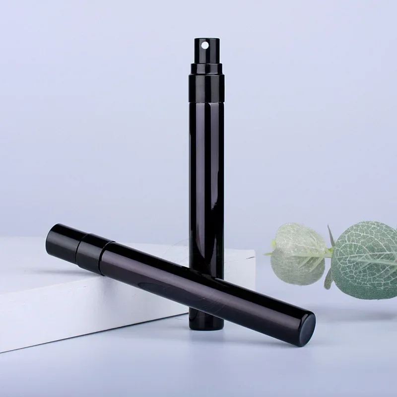 1/2Pcs 10ml Black Glass Spray Bottle Perfume Atomizer Essential Oil Refillable Bottles Mist Sprayer Protable Travel Accessories