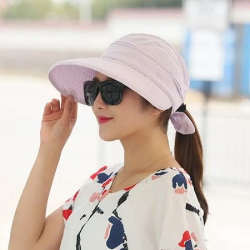 Gorras 여름모자 Sunscreen Folding Dome Outdoor Beach Travel Hiking Hats Sun Hat Women Anti-Uv Female Visors Caps Golfing Cycling 모자