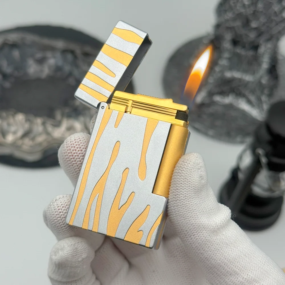 

Fashion Luxurious Lighter With Interlaced Gold Patterns DP Brand Cigarette Lighter For Smoker High-end Man's Gift Cigar Lighter