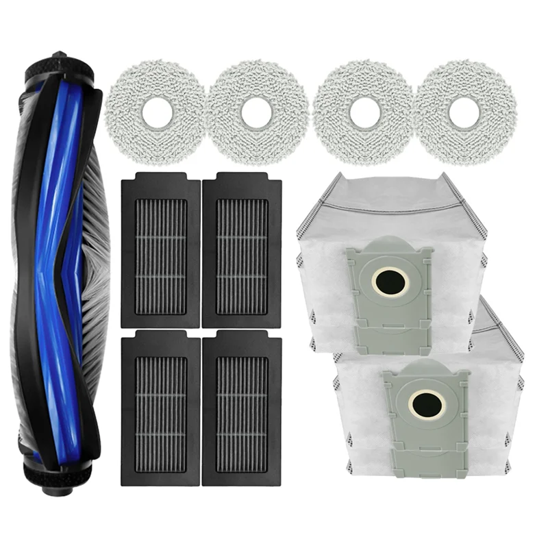 

Запасные части и аксессуары TAIGH для Ecovacs T50 Pro Omni: основная щетка, HEPA-фильтр, салфетки для влажной уборки, мешок для пыли.