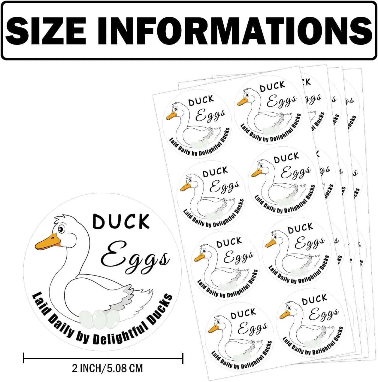 Chicken Quail Duck Eggs Carton Stickers 2 inch Farm Fresh Eggs Carton Labels Egg Packaging Handling Instructions Stickers 160pcs