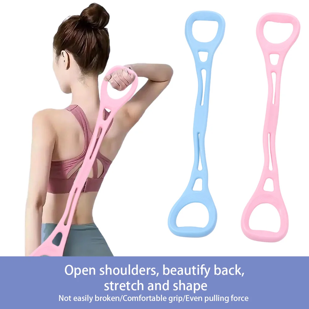 

Chest Expander 8 Shaped Tensioner Yoga Tool Yoga Training Solid Color Workout Resistance Band Elastic Muscle Stretching