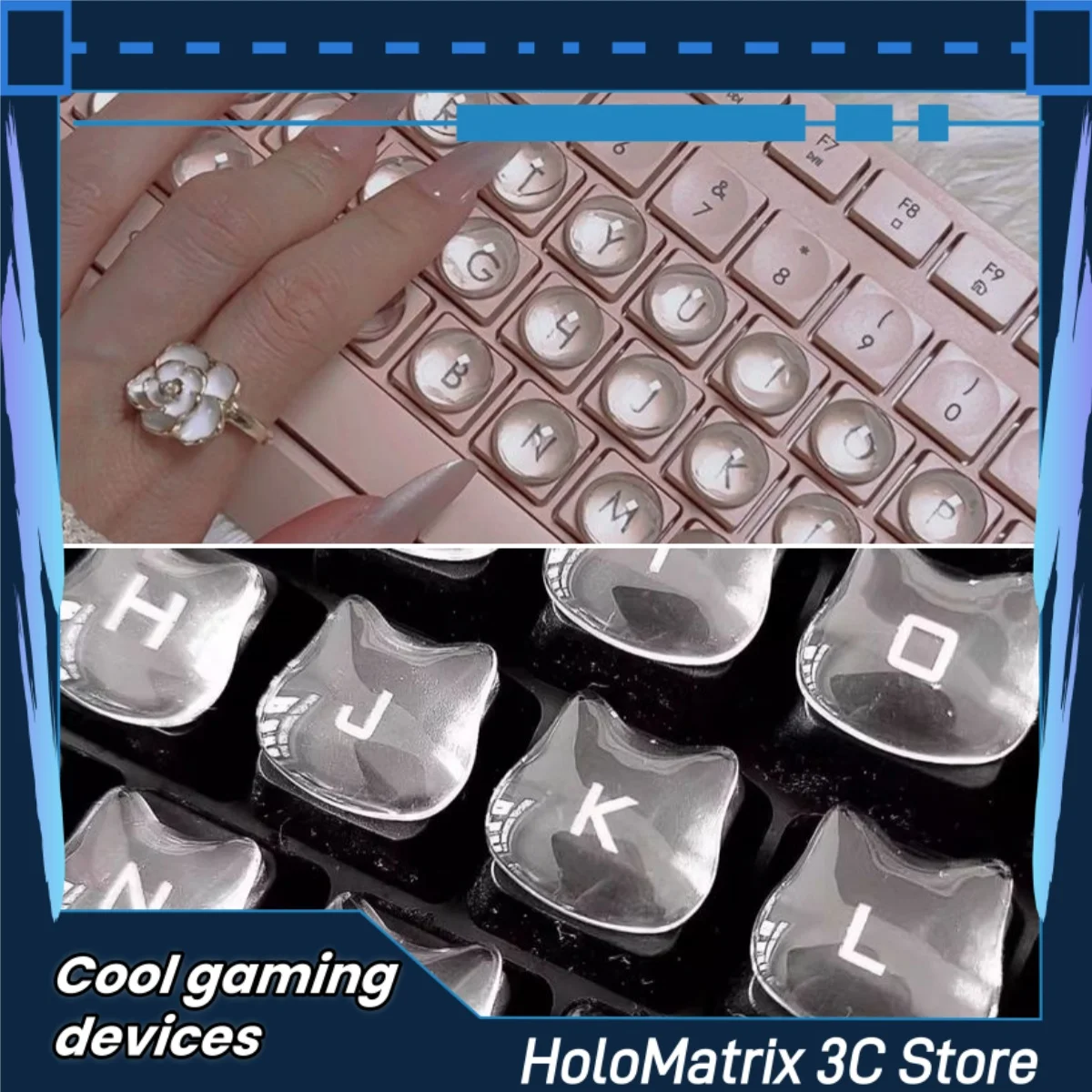 Nail Specific Keyboard Sticker Raised Typing Gaming Specific Keyboard Assistant Keyboard Keycap Diy Decorative Mechanical Key