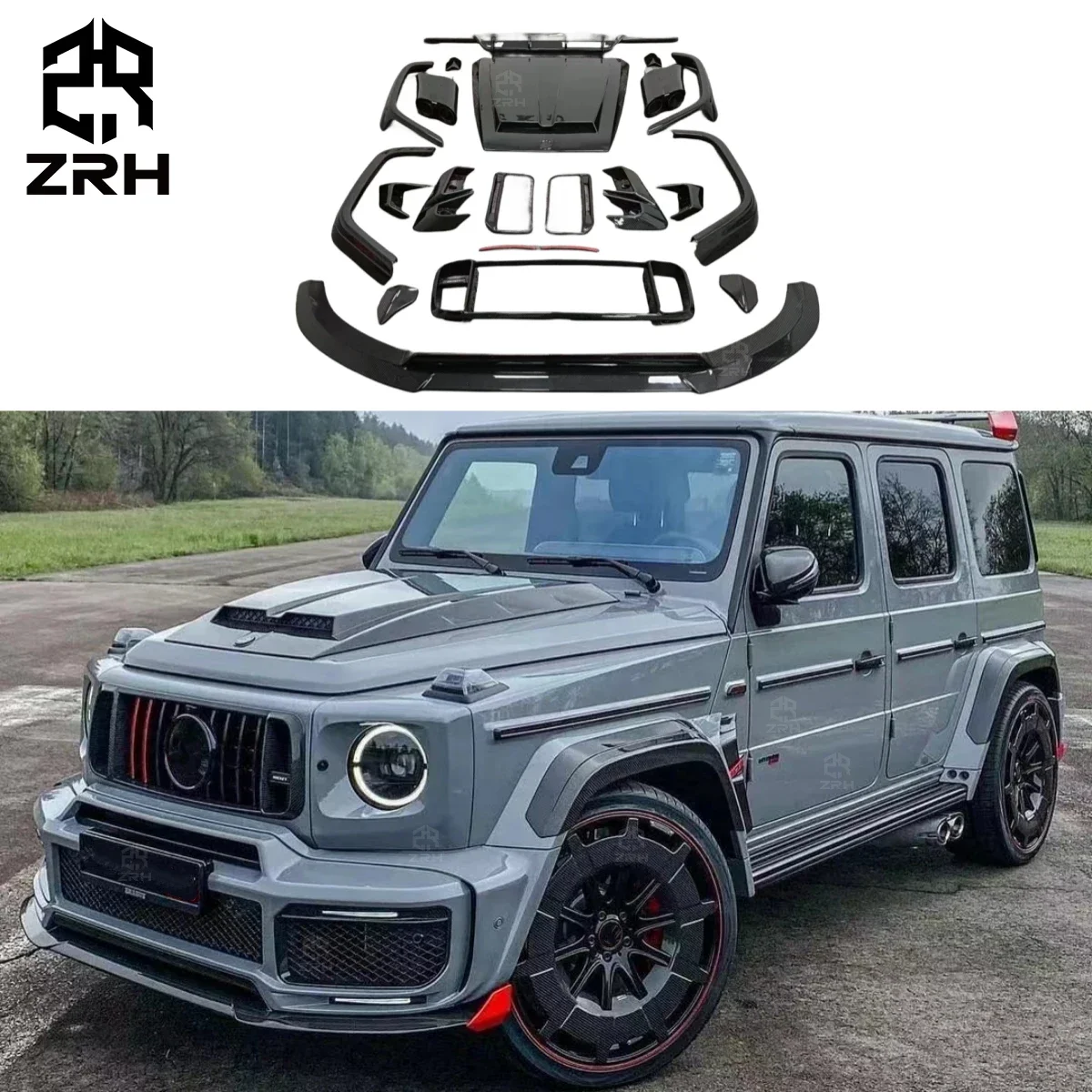 G900 Style Dry Carbon Fiber Body Kit For Mercedes-benz G Class W464 G500 G550 G63 Upgrade To Brabus- Rocket G900 Body Kit