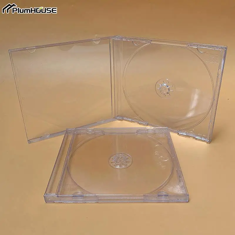 Portable Ultrathin Transparent Plastic Single Piece Disc Case CD Case Thickened CD DVD Disc Storage Box Booklet Album Box