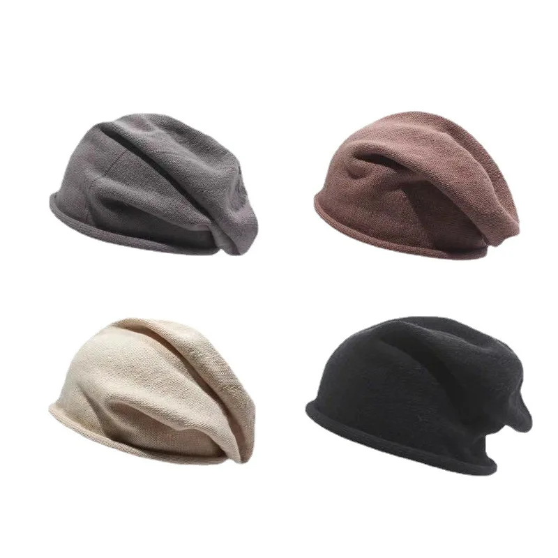 

Autumn and Winter Curling Pile Hat Women's All-match Fashion Loose Thin Cold Hats Baotou Knitted Wool Cap Men beanies Gorras