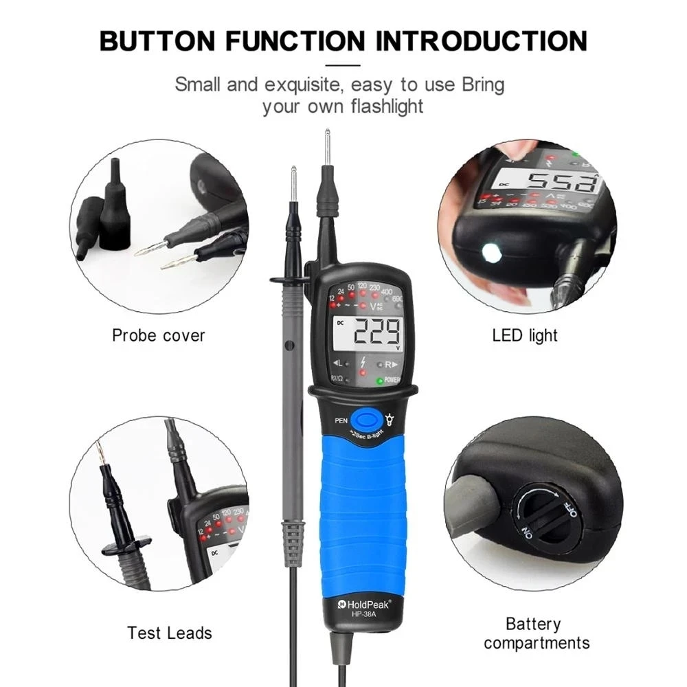 HoldPeak HP-38A LCD Electronic Current Voltage tester Digital Auto Power off AC/DC with Low Battery Consunption