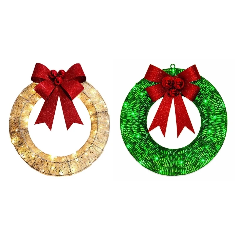 

Festival Butterfly Bow Christmas Wreath Welcoming Door Christmas Glowing Wreath