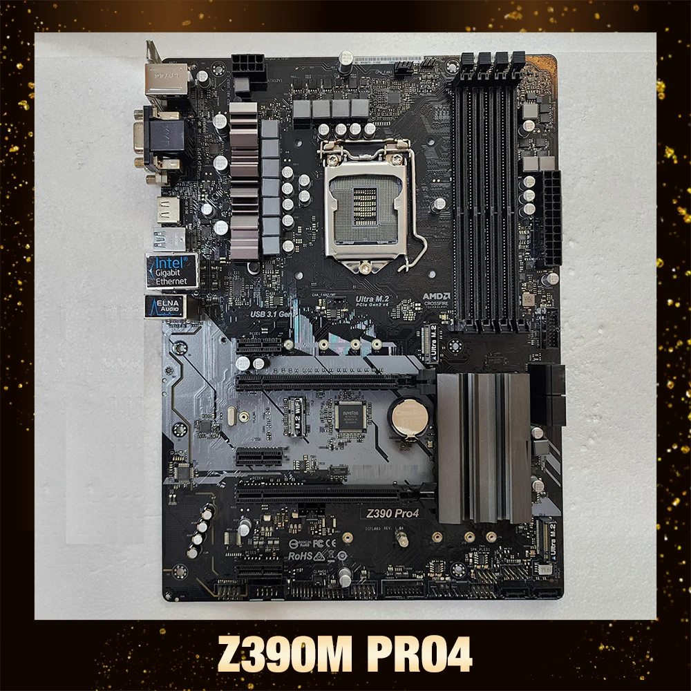 Z390 motherboard For ASROCK Z390 Pro4 motherboard supports 8th 9th generation CPU