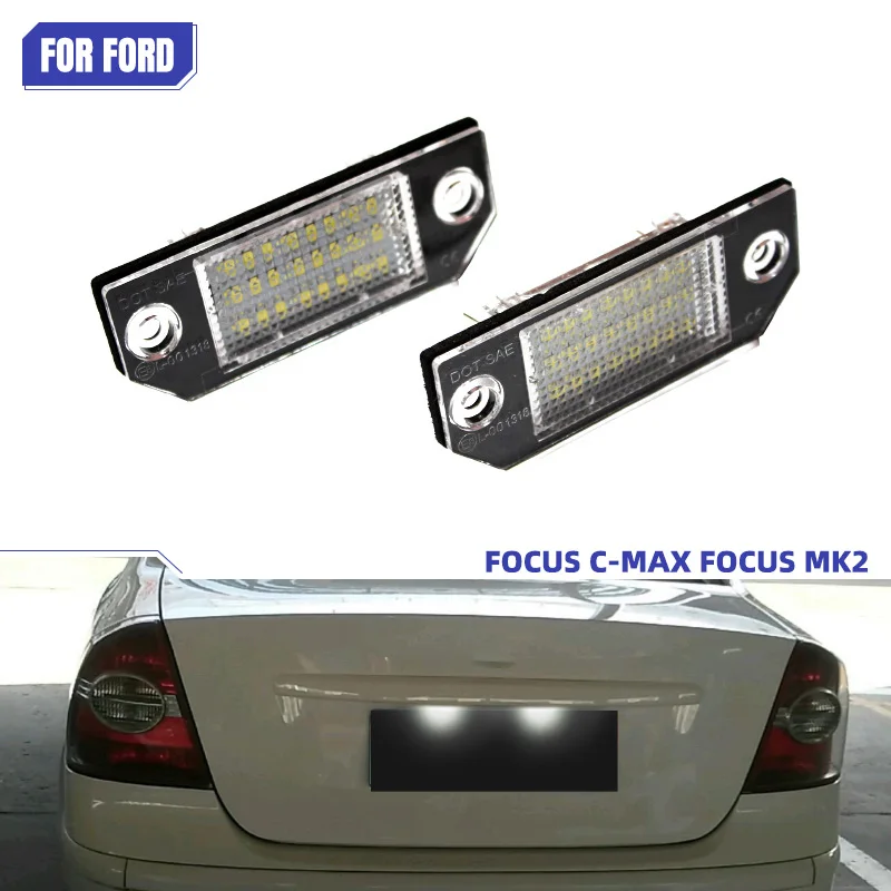 

2 шт. для Ford светодиодное Освещение номерного знака Ford Focus MK2 Ford Focus фонарь со светодиодным номерным знаком без ошибок 6000k белый