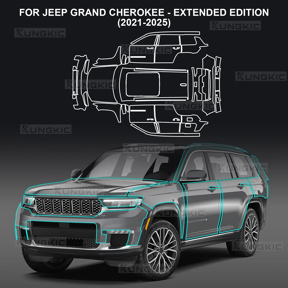 

For JEEP GRAND CHEROKEE Extended Edition 2021-2025 TPU Paint Protection Film Body Sticker Anti-scratch Protective Transparent
