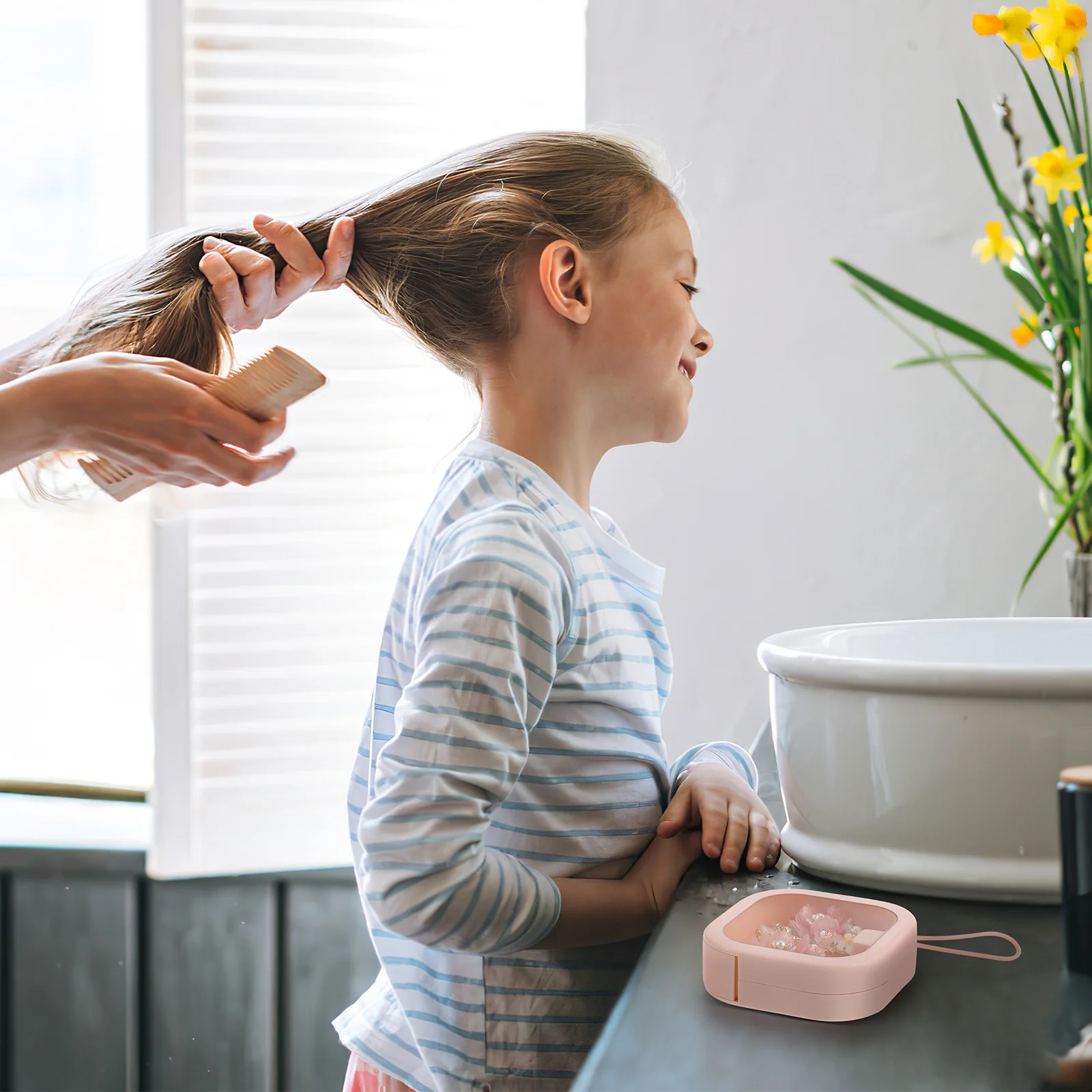 

2Pcs Hair Band Storage Box Sturdy Hanging Organizer Case Portable Hair Clip Jewelry Holder Suitable for Counters Cabinets