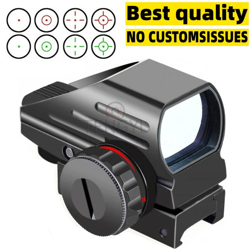 

Tactical 4 Reticles Collimator Holographic Green Red Dot Scope Sight Riflescope Optics Fit 20mm Rail Mount For Hunting Airsoft