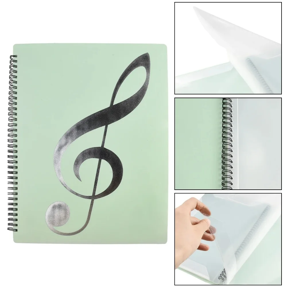 Carpeta de puntuación de música multicapa Flexible, desmontable, 40 páginas, Piano, se adapta a tamaño de letra grabable