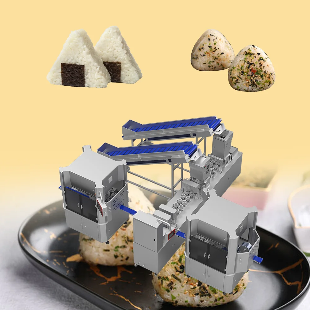 FOODLINE Customized Onigiri Production Line Automatic Triangle Rice Ball Maker Machine Included Packaging Machine
