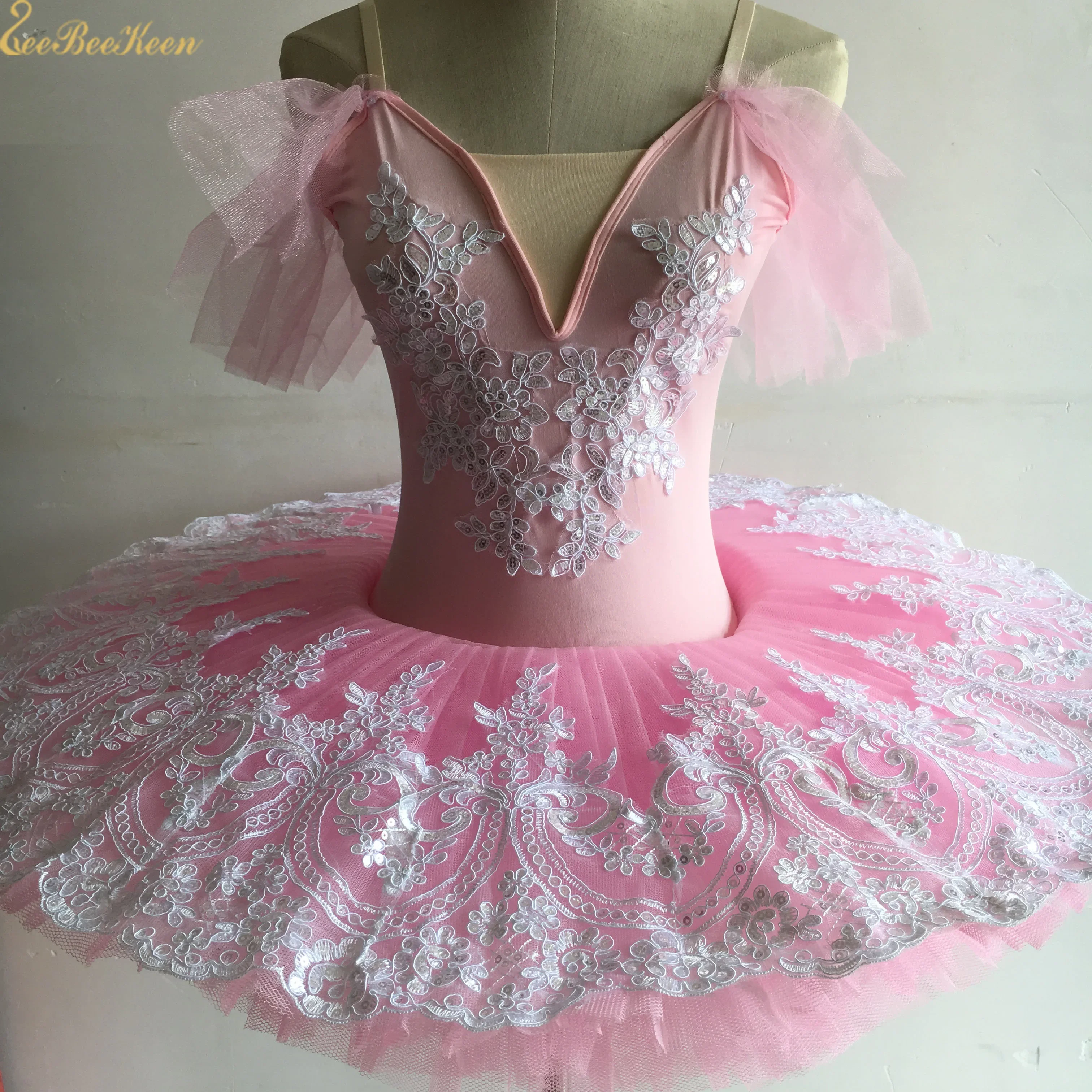 Ballet Tutu Dress Women Ballet professional Swan Lake Delicate lace Dress Girls Bailarina Stage Performance Costume For Kids