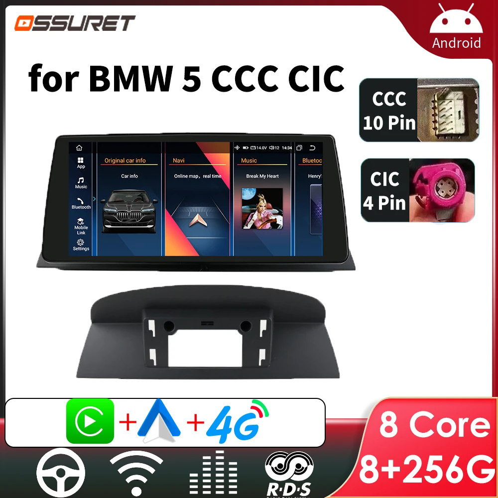 

Автомагнитола 2DIN, 10,33 дюйма, Android, для BMW 5 E60 E61 E63 E64 CCC CIC 2005 - 2010 Carplay