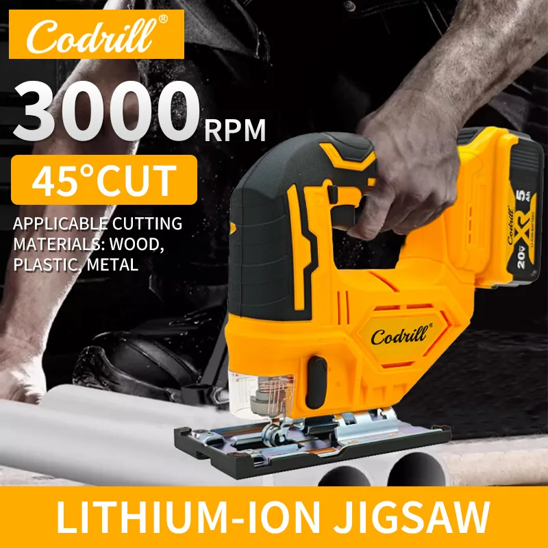 For Dewalt 20V Battery PIN Multifunction Cordless Electric Jig Saw Portable 2700RPM Adjustable Woodworking Power Tool