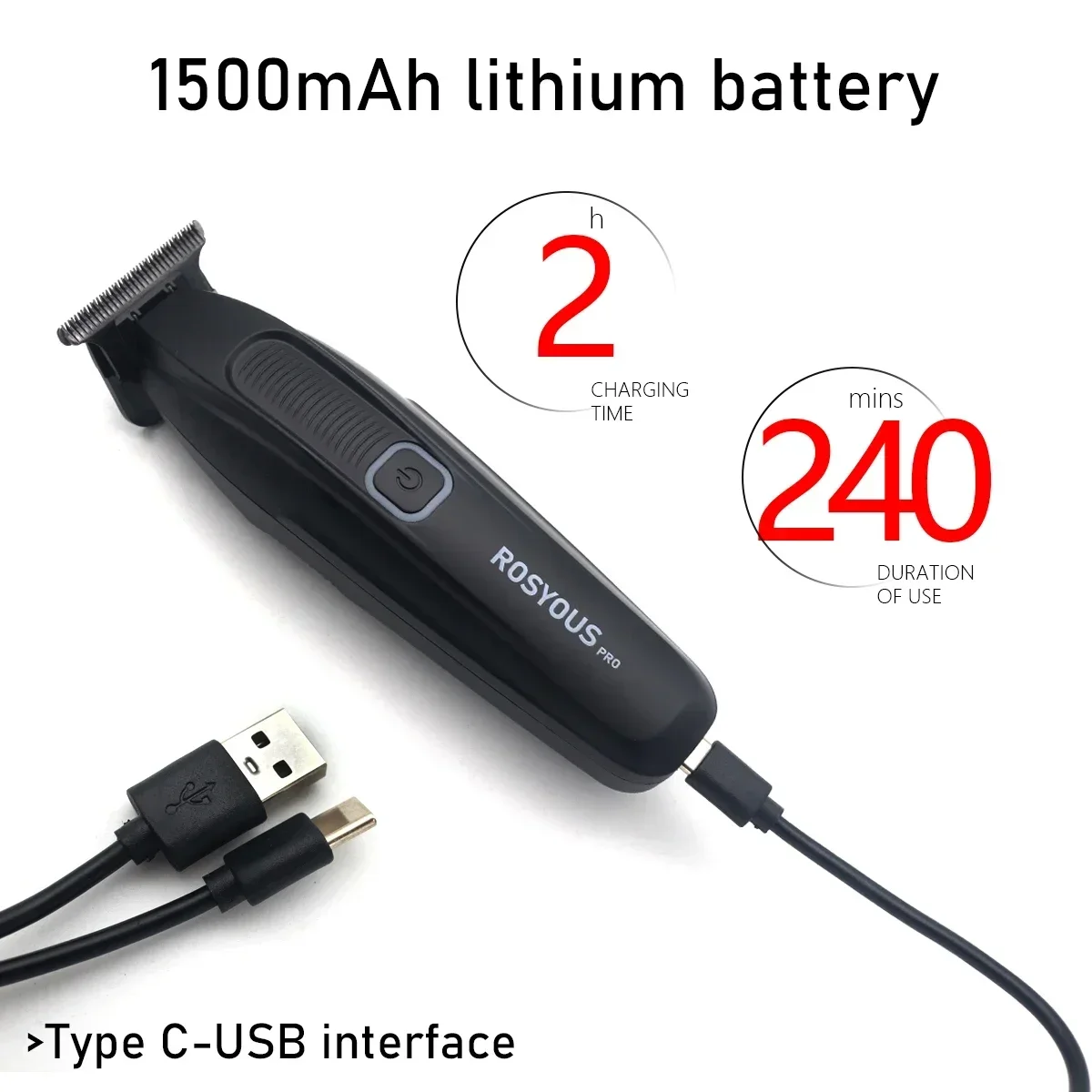 مجموعة ماكينة قص الشعر الاحترافية من ROSYOUS للرجال مع شفرة DLC 10000 دورة في الدقيقة شاحن قاعدة ماكينات قطع الحلاق RS-106 078 620