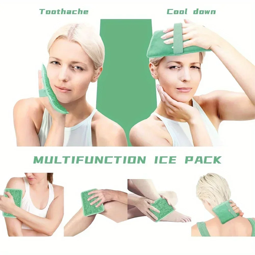 Gel Beads Ice Pack Ice Bag with Strap Reusable Hot & Cold Pack Compress for Knee Shoulder Face Skin Care Pads Eye Mask