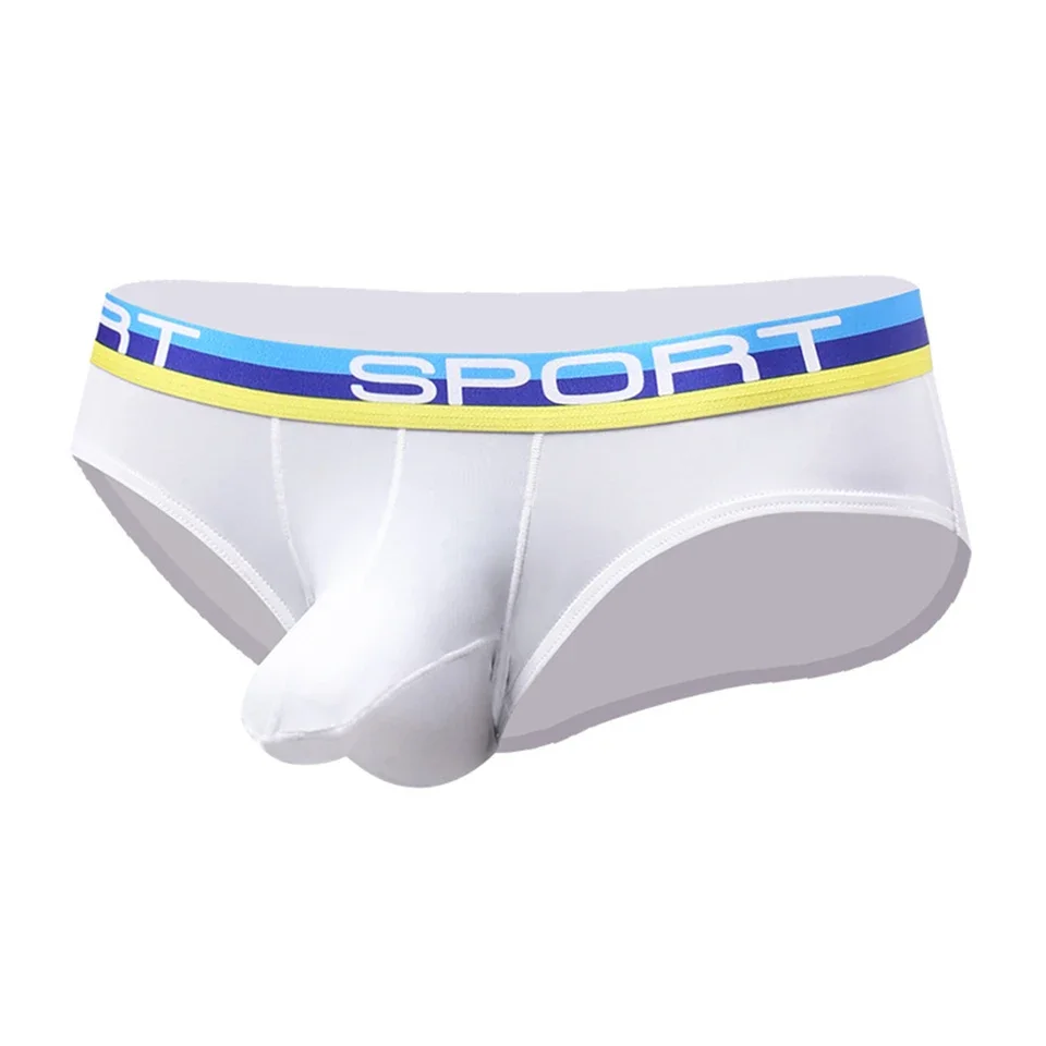 

1pc Men Sport Low Rise Brief Elephant Nose Breathable Underpants Ice Silk U Shape Pouch Underwear Comfort Ultrathin Sexy Briefs