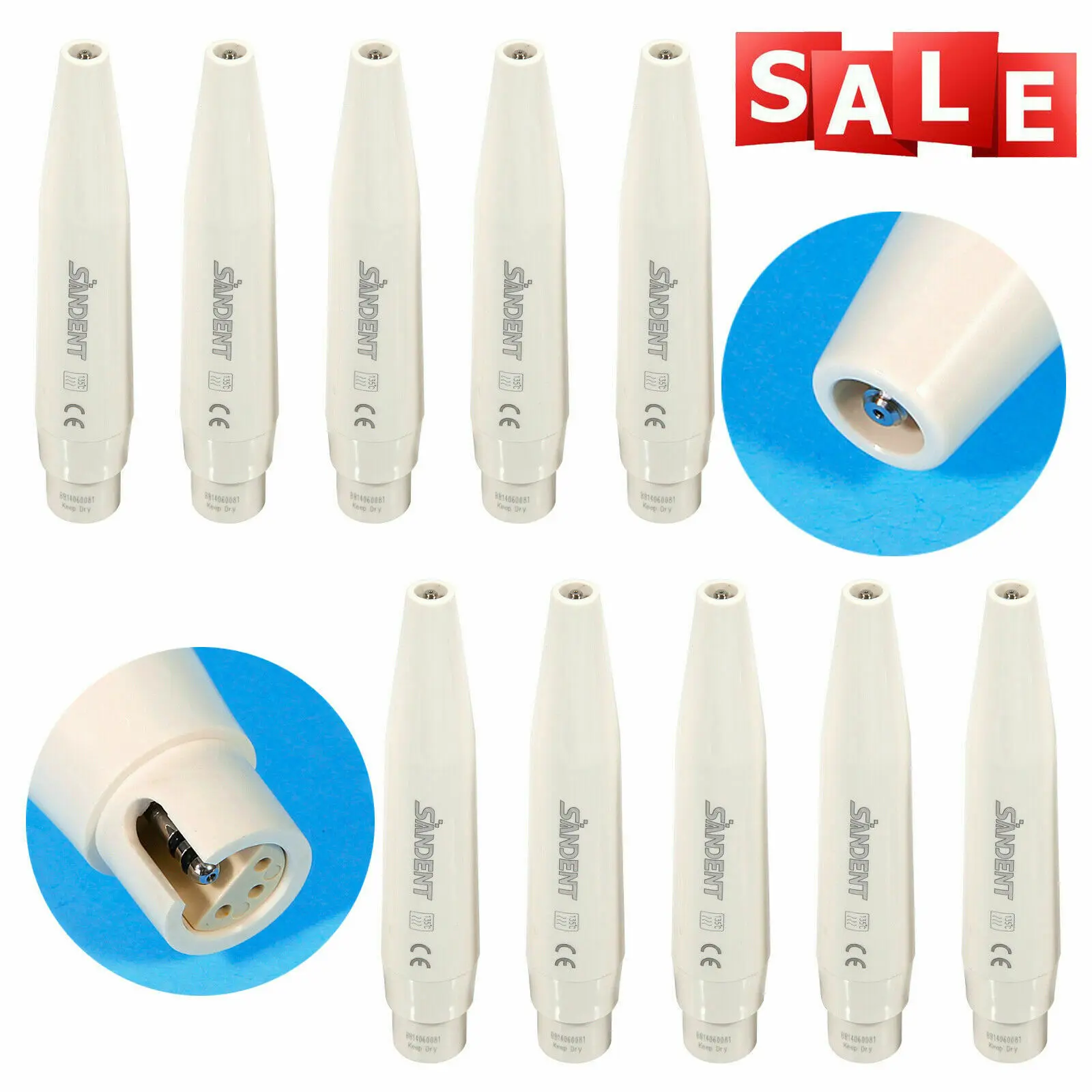 

10 PCS Dental Ultrasonic Piezo Scaler Scaling Handpiece For DTE SATELEC Detachable Tip