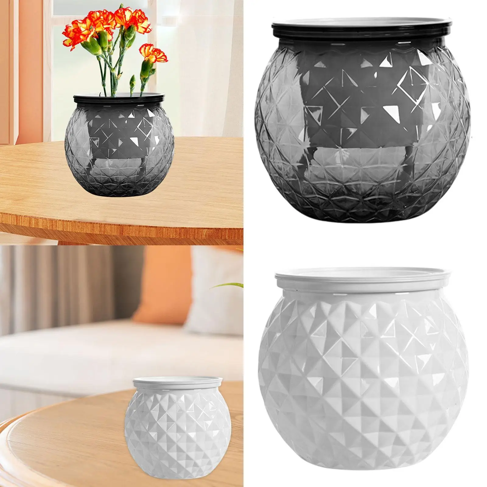 Self Watering Planter Desktop Ornament Hydroponic Pot for Balcony Home Yard