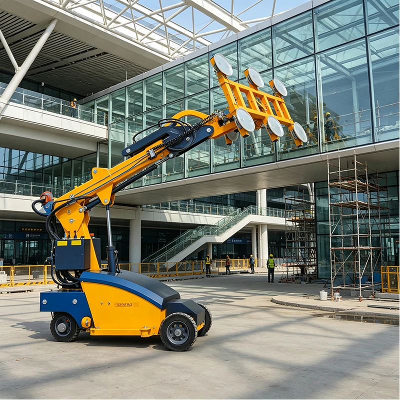 Mobile Glass Vacuum Lifting Equipment Electric Glass Panel Handling Machine for Curtain Wall and Window Installation